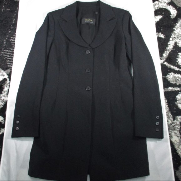Dana Buchman Black Lined Coat - Size 4 - Picture 4 of 13